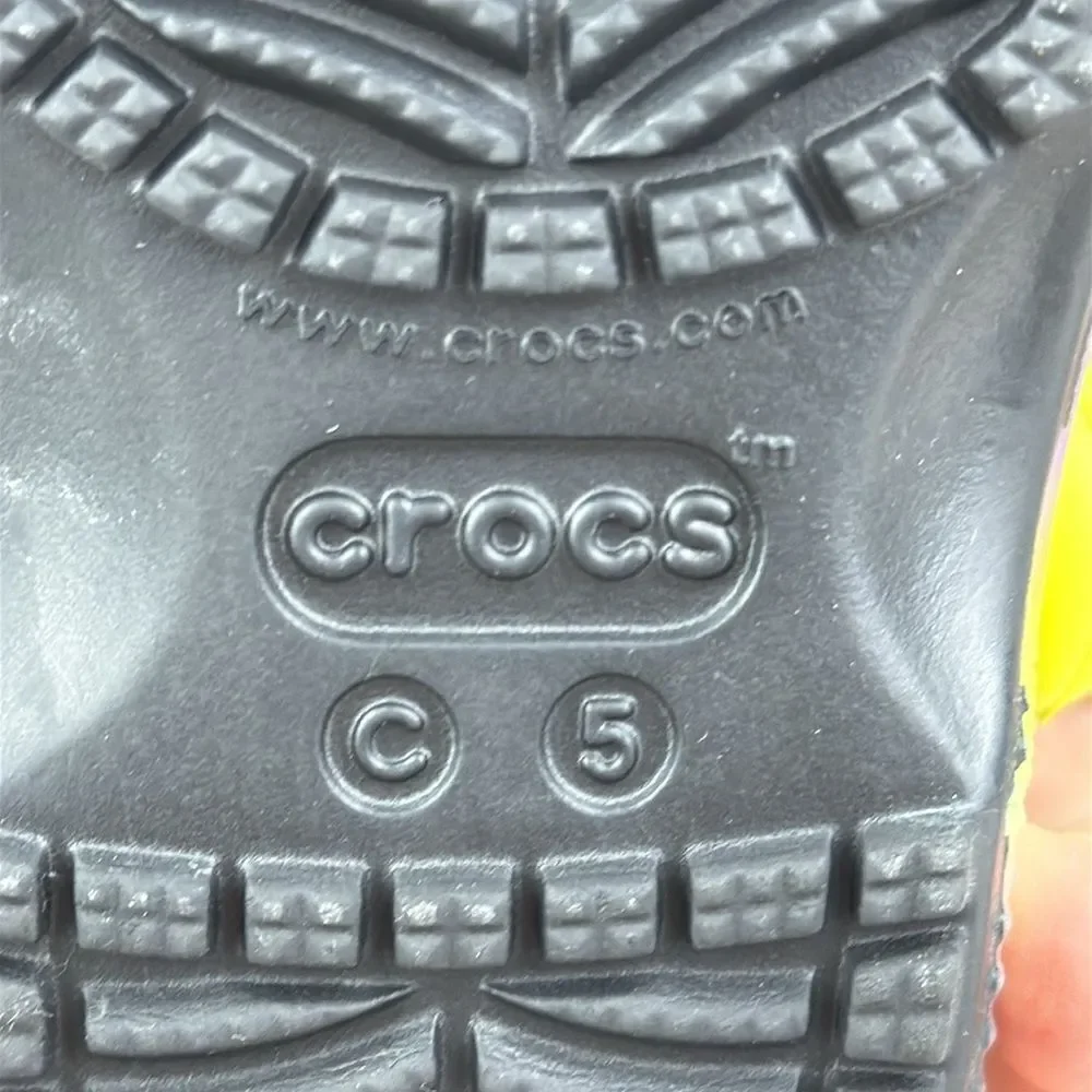 Crocs Iconic Comfort Toddler Girl Sz 5 Tie Dye Ombre Slip On Clogs Sandals